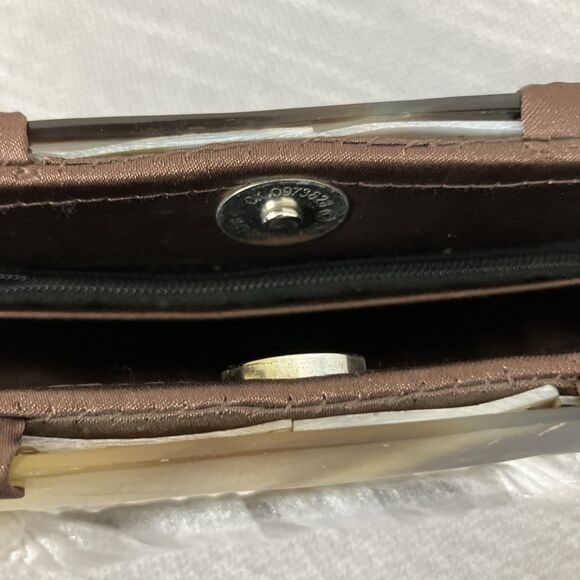 Tico Collection Rectangle Shell Handbag Square Tile Shells Inside Pocket - Picture 3 of 5